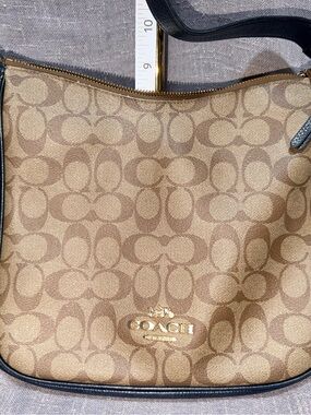 Coach Monogram Shoulder Bag in Brown and Black